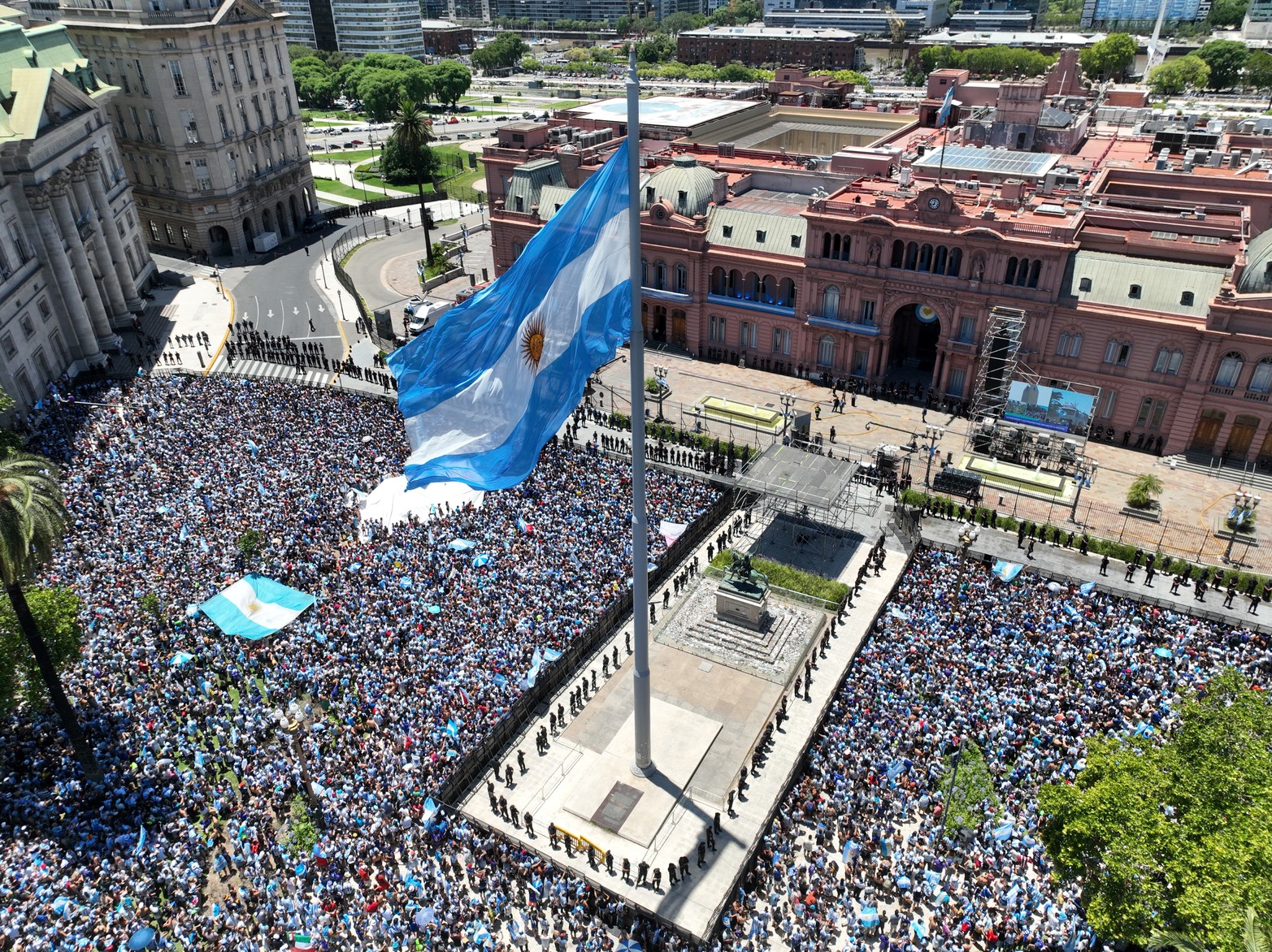 Caravana festejos Argentina campeón del mundo