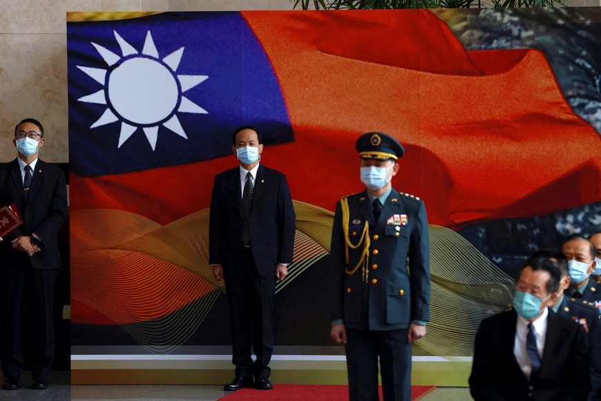 Officers attend a rank promotion ceremony of military members in Taipei, Taiwan, December 26, 2022. REUTERS/Ann Wang
