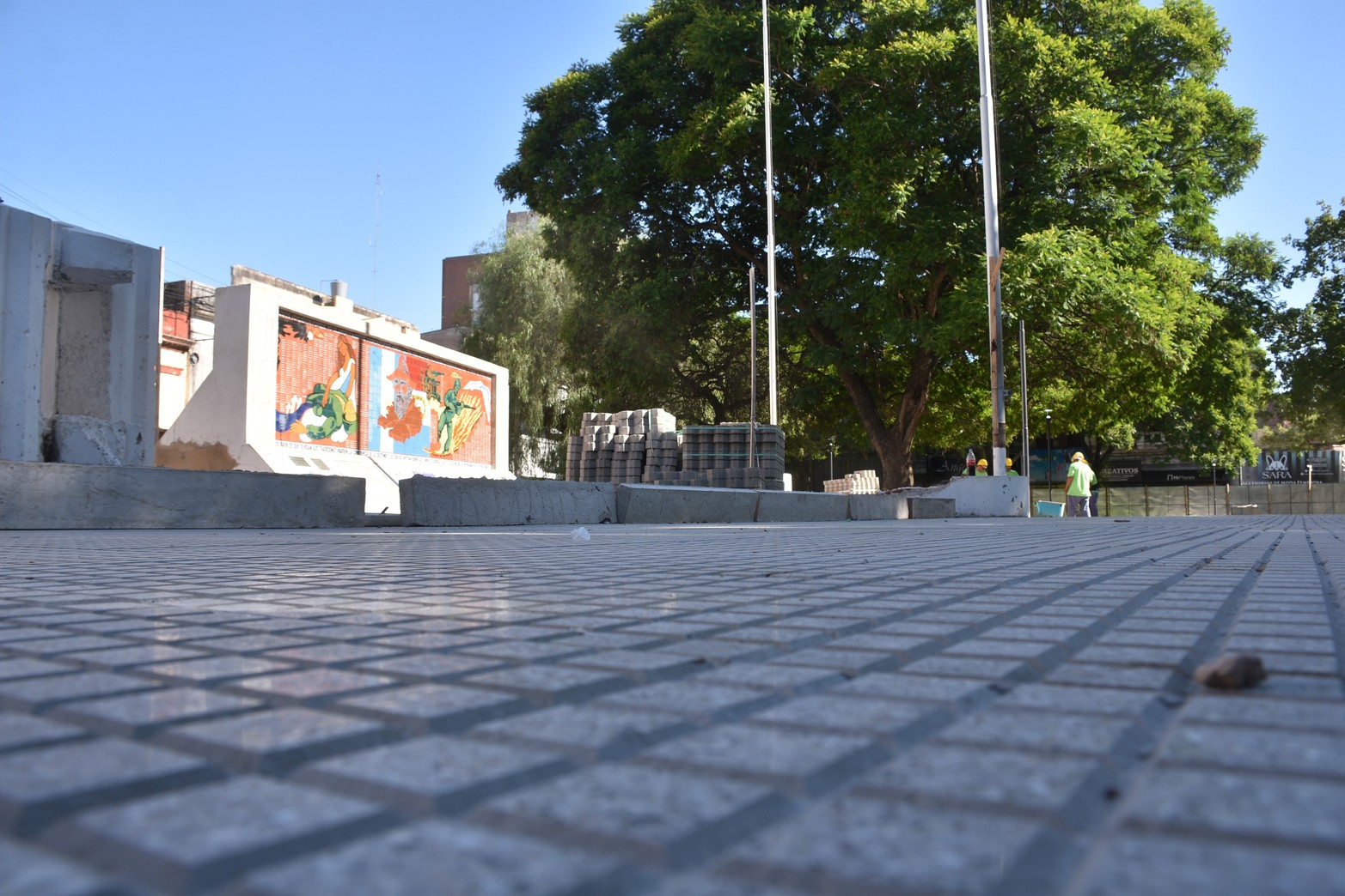 Avance de obras en Plaza del Soldado. Foto: Flavio Raina