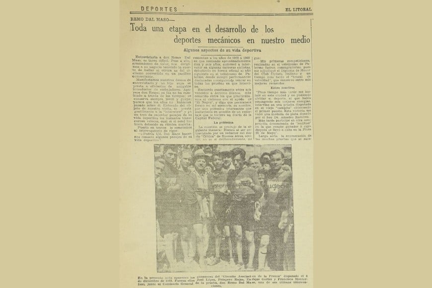 El ex deportista y luego devenido en comerciante de la ciudad, en la entrevista que publicó El Litoral el 11 de marzo de 1935. Crédito: Archivo El Litoral
