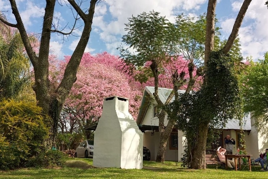 Una familia descansando en una cabaña, bajo los árboles, quizás escapándole a la alienación urbana de la gran urbe... Crédito: Cabasetur