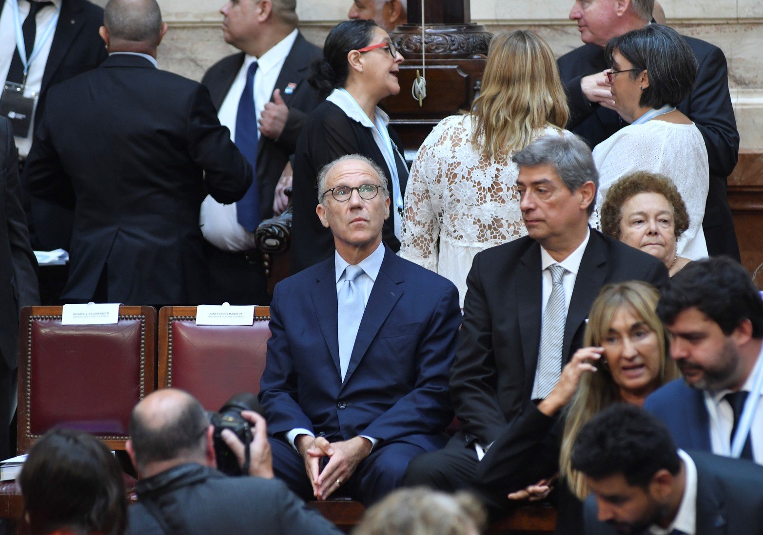 Rosatti y Rosenkrantz, miembros de la Corte Suprema en el recinto. Crédito: NA