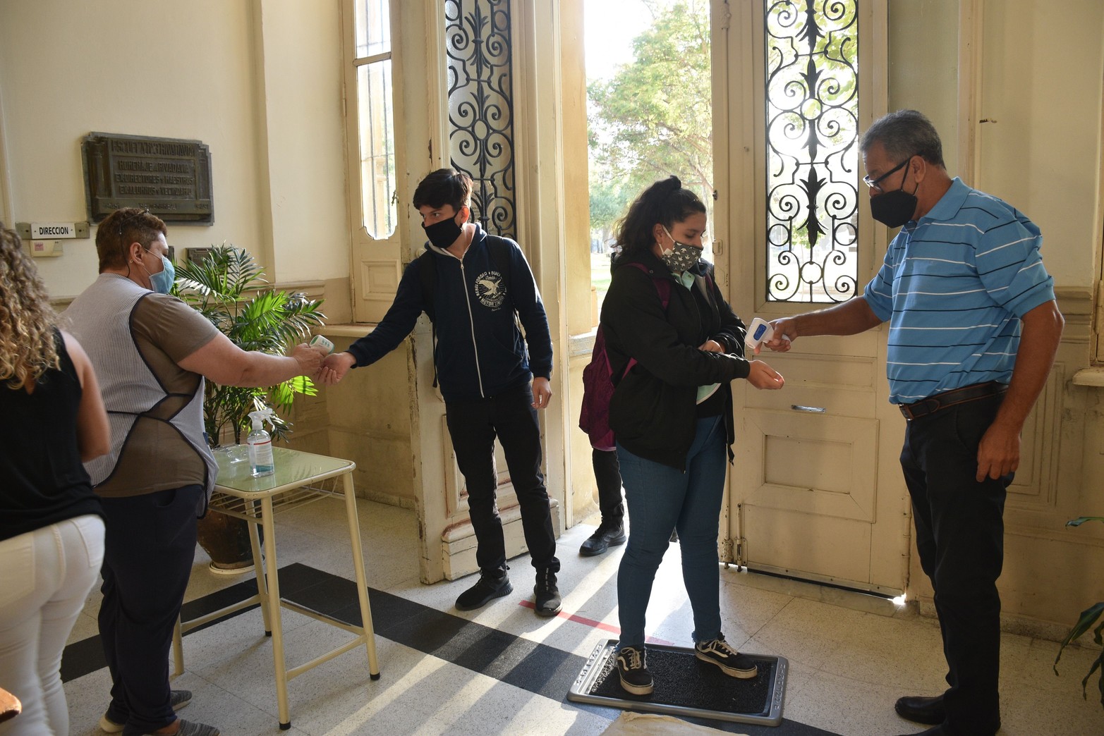 Escuela Bustos en 2021, en el inicio de clases con la pandemia.