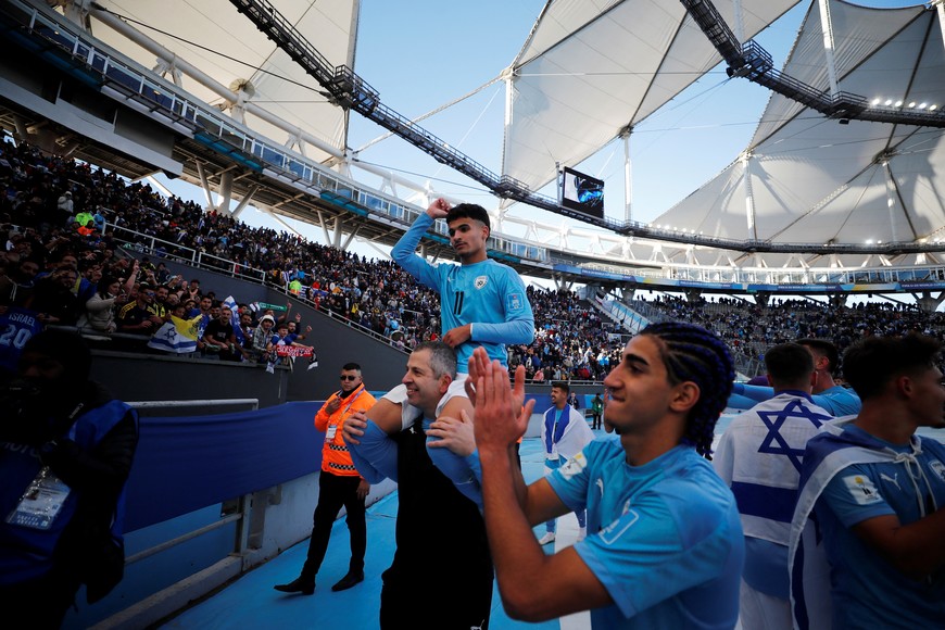 Soccer Football - FIFA Under-20 World Cup - Third-Place Playoff - Israel v South Korea - Estadio Unico Diego Armando Maradona, La Plata, Argentina - June 11, 2023
Israel players celebrate after the match REUTERS/Agustin Marcarian