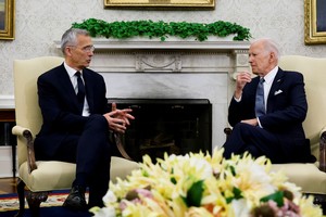 U.S. President Joe Biden meets with NATO Secretary General Jens Stoltenberg in the Oval Office at the White House in Washington, U.S., June 13, 2023.  REUTERS/Jonathan Ernst