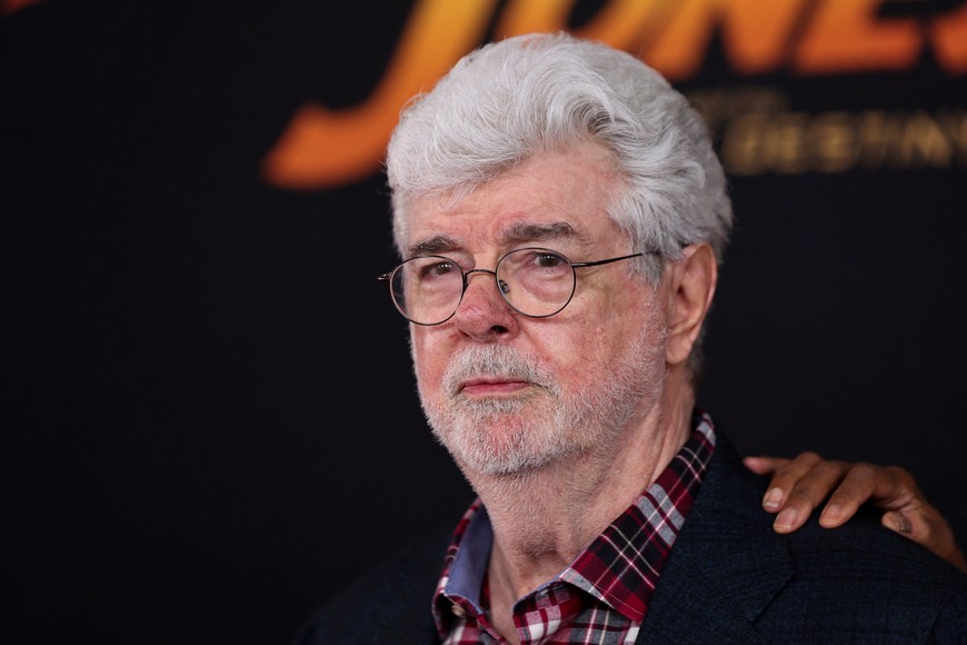 George Lucas attends the U.S. Premiere of Lucasfilm's "Indiana Jones and the Dial of Destiny" in Hollywood, Los Angeles, California, U.S., June 14, 2023. REUTERS/Mike Blake