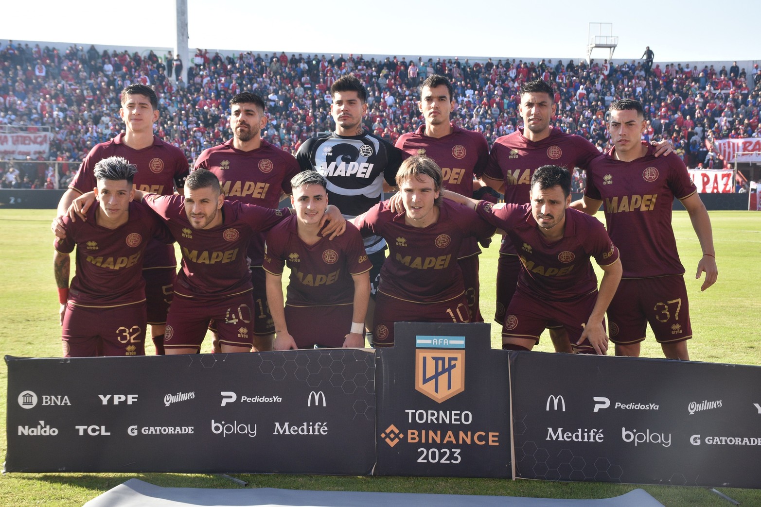 Los once que presentó Lanús para enfrentar a Unión. 