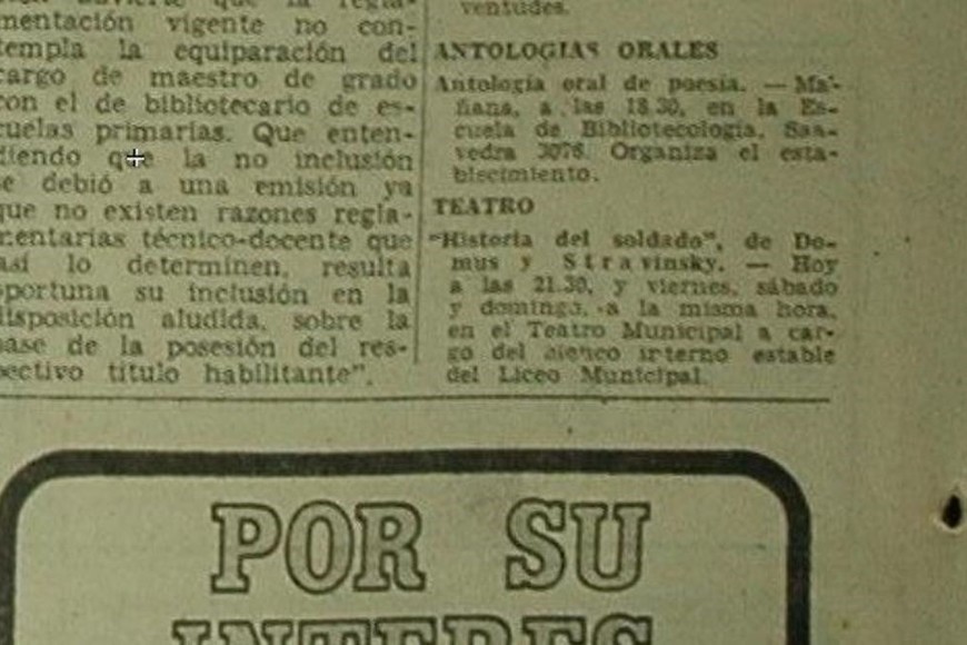 Referencia en El Litoral a "La historia del soldado", en junio de 1973. Foto: Archivo El Litoral / Hemeroteca Digital Castañeda