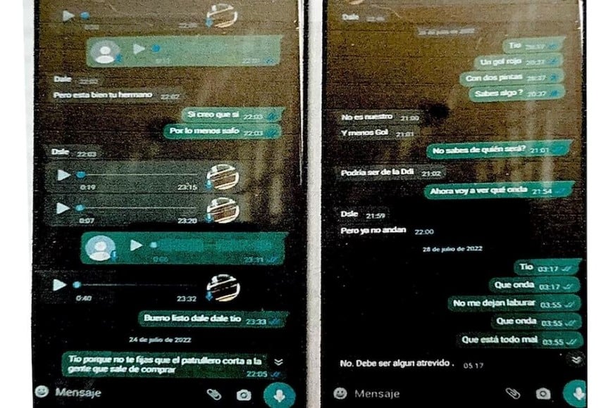 Los chats de WhatsApp, claves en la investigación. Créditos: La Nación.