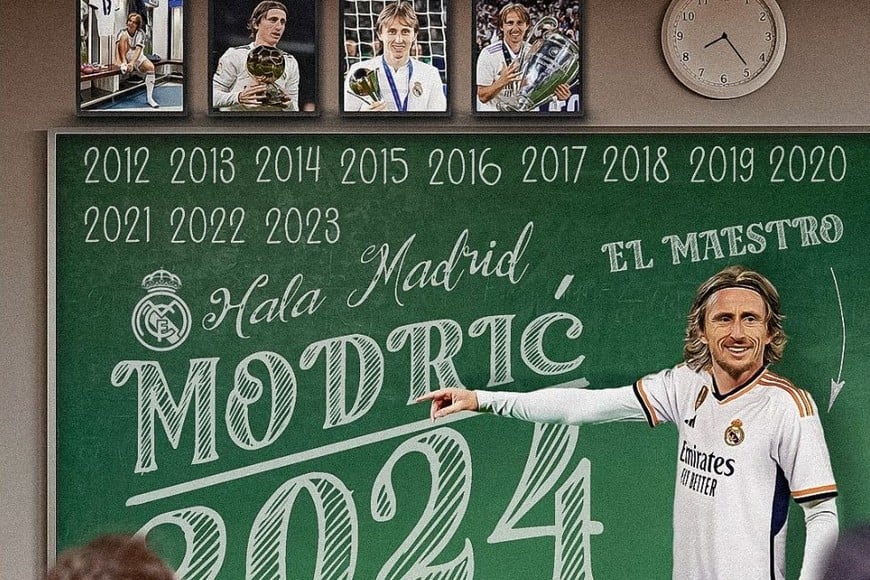 Una de las imagenes que usó el Real Madrid para comunicar la renovación de contrato con Luka Modric.