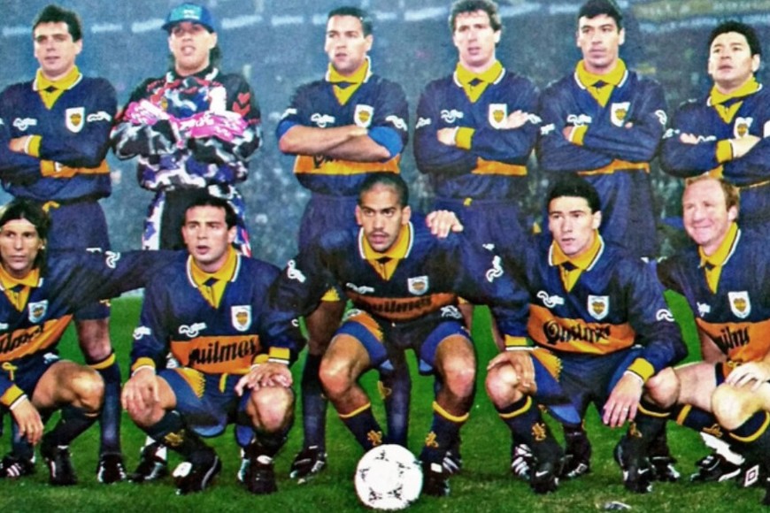 Kily con la camiseta de Boca en 1996.