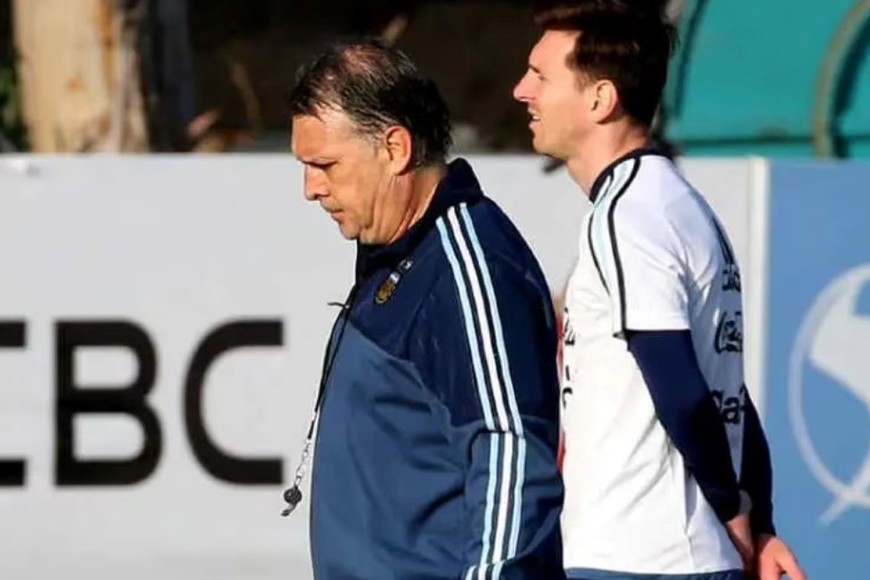 Messi y Martino juntos en la Selección Argentina.