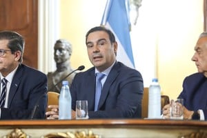 Valdés durante la conferencia de reclamo. Crédito: Prensa Gobierno de Corrientes