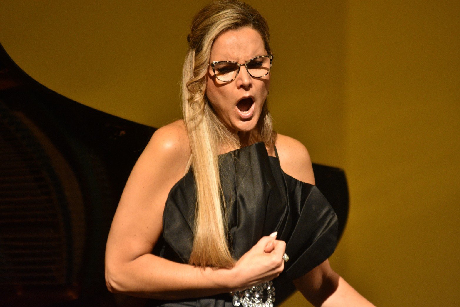 La soprano Virginia Tola y al destacado pianista Horacio Lavandera, vistieron de gala la Sala Mayor del Teatro Municipal “1 de Mayo”, en el marco de los 450 años de Santa Fe.
Foto: Manuel Fabatía