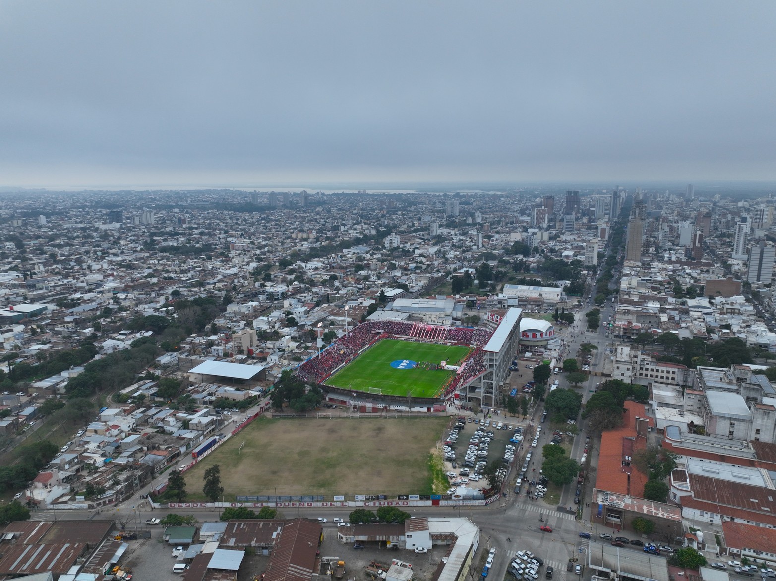 Desde el drone de El Litoral, Unión 0 - Boca 0.
Foto: Fernando Nicola