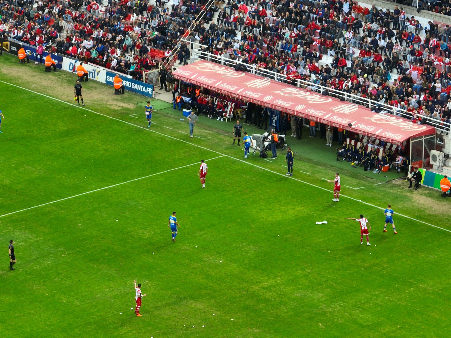 Desde el drone de El Litoral, Unión 0 - Boca 0.
Foto: Fernando Nicola