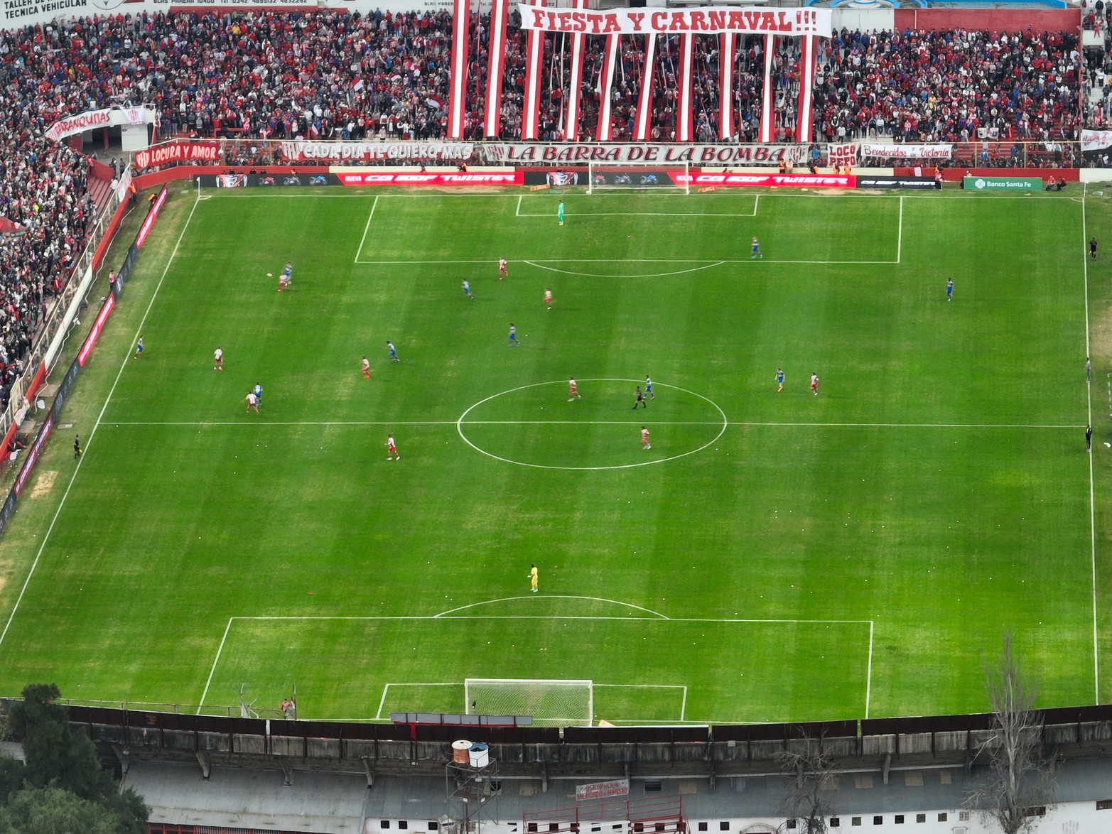 Desde el drone de El Litoral, Unión 0 - Boca 0.
Foto: Fernando Nicola