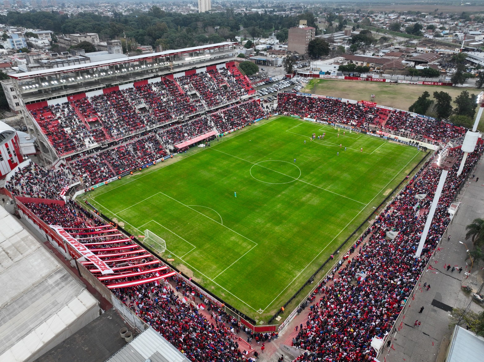 Desde el drone de El Litoral, Unión 0 - Boca 0.
Foto: Fernando Nicola