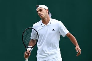 Tennis - Wimbledon - All England Lawn Tennis and Croquet Club, London, Britain - July 5, 2023
Argentina's Francisco Cerundolo reacts during his first round match against Portugal's Nuno Borges REUTERS/Toby Melville