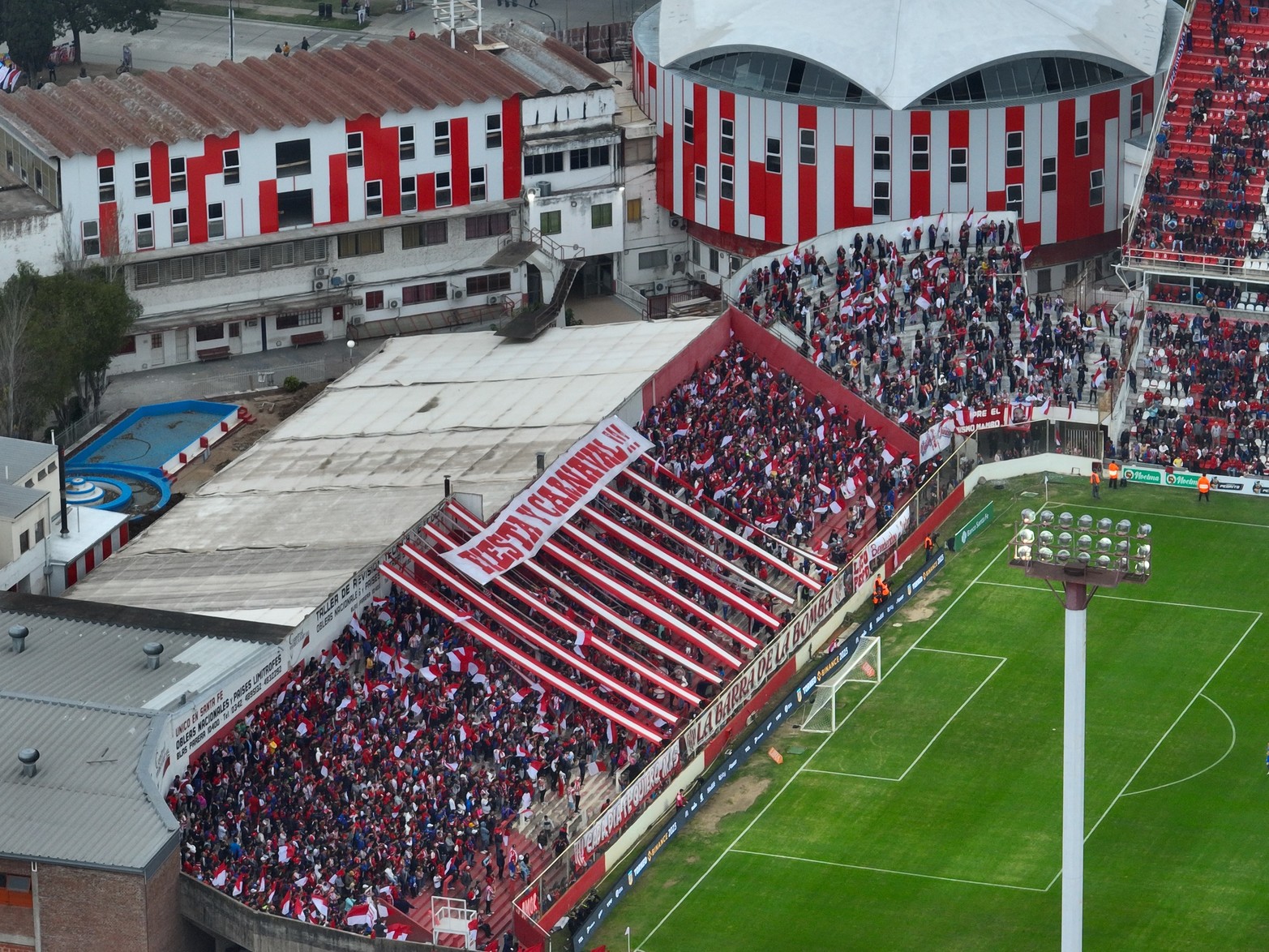 Desde el drone de El Litoral, Unión 0 - Boca 0.
Foto: Fernando Nicola