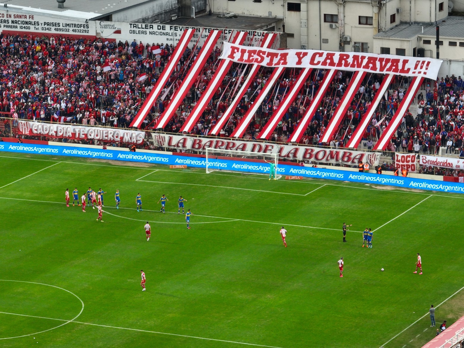 Desde el drone de El Litoral, Unión 0 - Boca 0.
Foto: Fernando Nicola