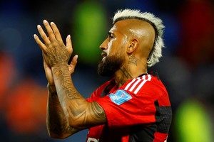 Soccer Football - Club World Cup - Semi Final - Flamengo v Al Hilal - Grand Stade de Tanger, Tangier, Morocco - February 7, 2023
Flamengo's Arturo Vidal looks dejected after the match REUTERS/Andrew Boyers