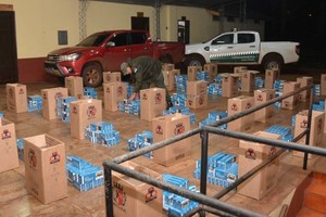 El rodado trasladaba en su interior 35 cajas con cigarrillos de origen extranjeros. Crédito: Gendarmería Nacional.