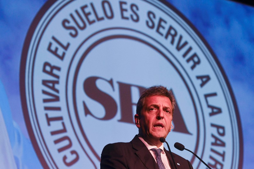Sergio Massa, representación del gobierno y como precandidato del oficialismo. Crédito: Pablo Añeli / Télam