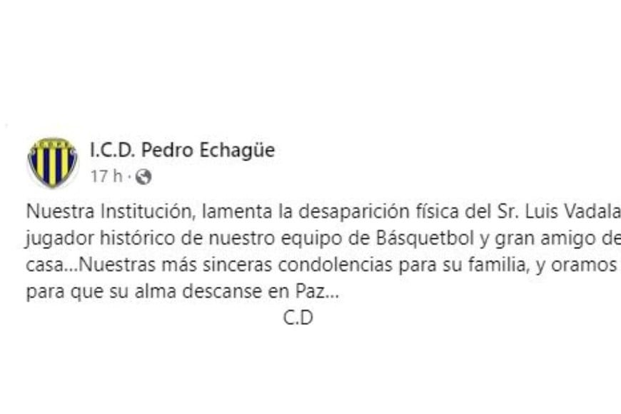 El comunicado de I.C.D. Pedro Echagüe.