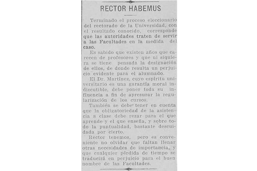 "Rector habemus", tituló El Litoral el 18 de mayo.