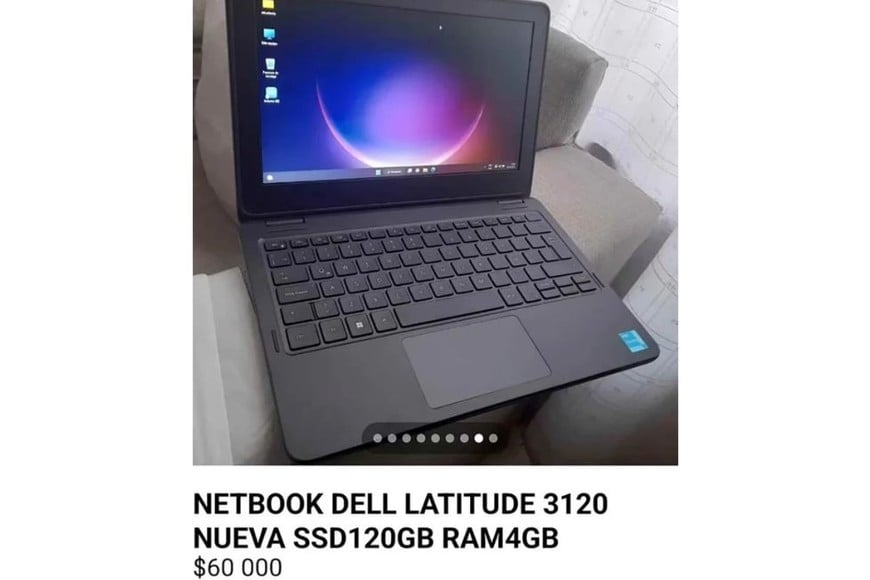 Así se vendían las notebooks por redes sociales.