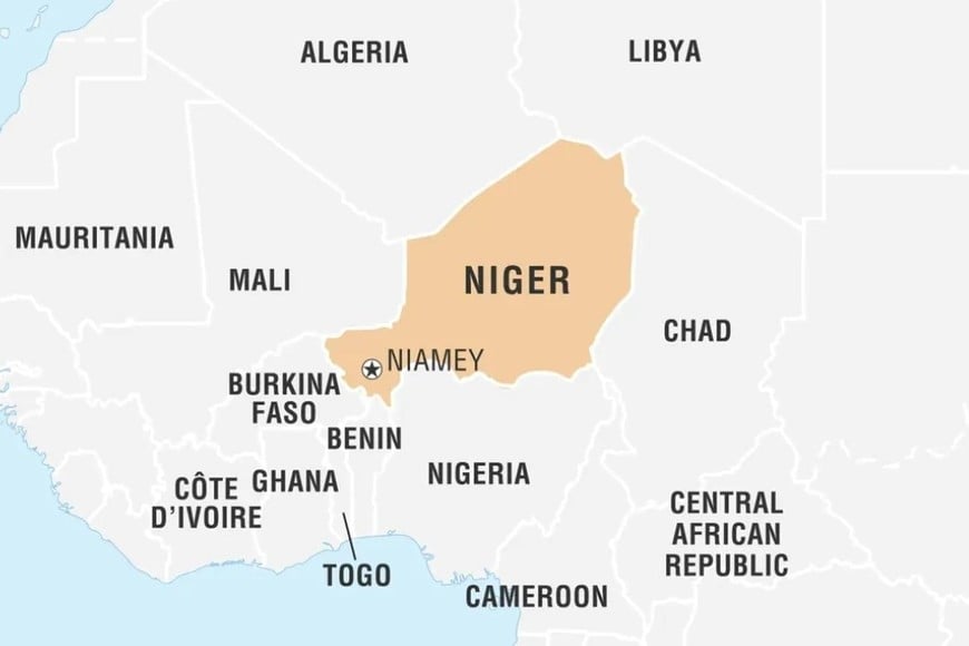 Níger y los países afectados en al región. Crédito: Enciclopedia Británica