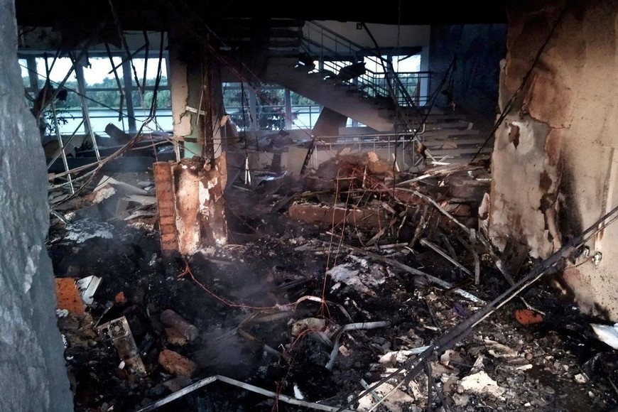 A general view of damaged property, following a Russian drone attack, amid Russia's attack on Ukraine, at Izmail, Odesa region, Ukraine in this handout image released on August 2, 2023. Oleh Kiper/Odesa Regional State Administration/Handout via REUTERS THIS IMAGE HAS BEEN SUPPLIED BY A THIRD PARTY. MANDATORY CREDIT.