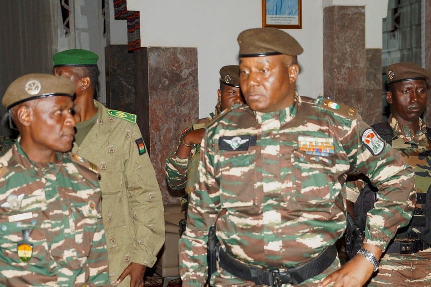 FILE PHOTO: General Abdourahmane Tiani, who was declared as the new head of state of Niger by leaders of a coup, arrives to meet with ministers in Niamey, Niger July 28, 2023. REUTERS/Balima Boureima/File Photo