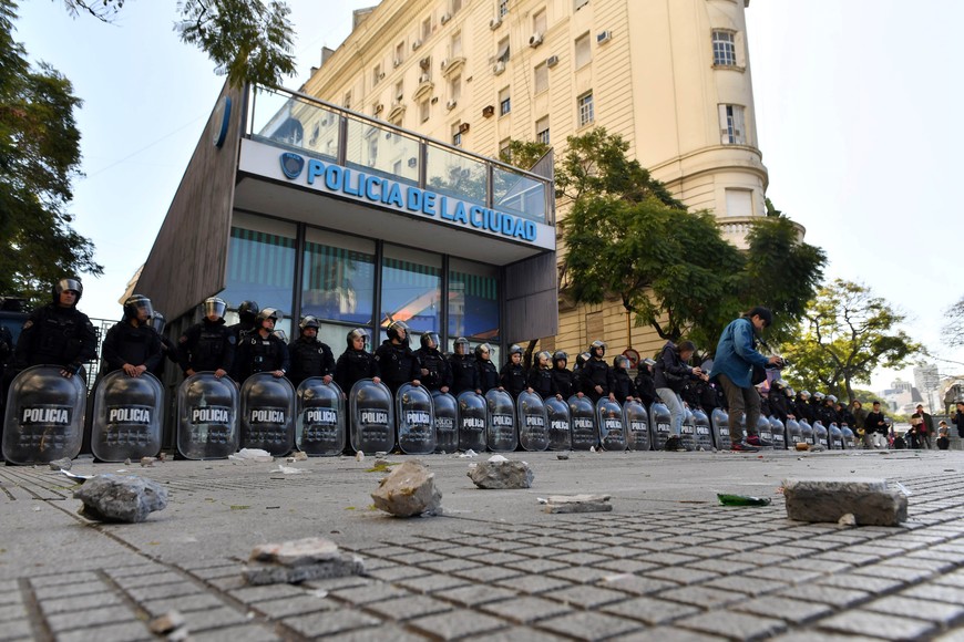 El Centro de Monitoreo de la Policía de la Ciudad, ubicado en la avenida 9 de Julio y Diagonal Norte, en las inmediaciones del Obelisco.