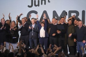 Macri, Bullrich, Larreta, Petri y Morales: la foto de unidad. Crédito: Julián Álvarez / Télam