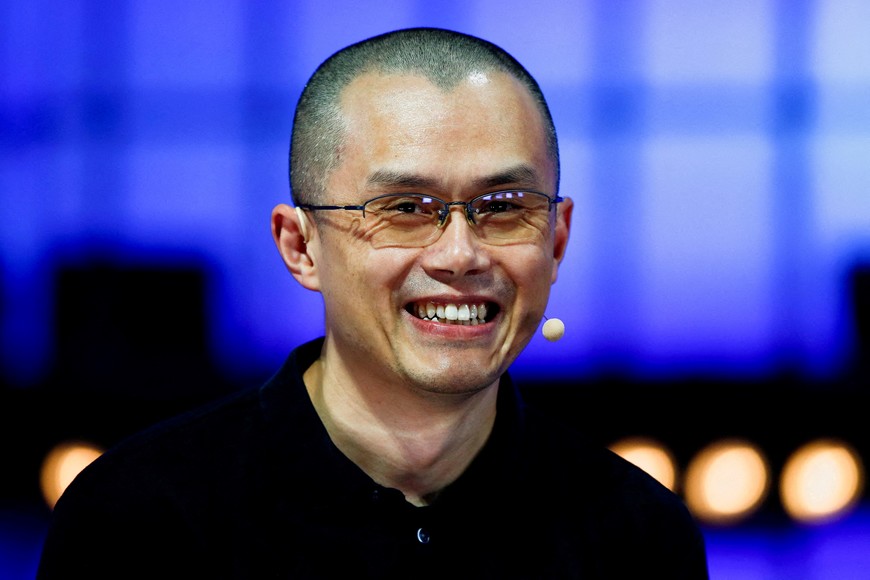 FILE PHOTO: Changpeng Zhao, Co-founder & CEO of Binance speaks during the opening ceremony of Web Summit, Europe's largest technology conference, in Lisbon, Portugal, November 1, 2022. REUTERS/Pedro Nunes/File Photo