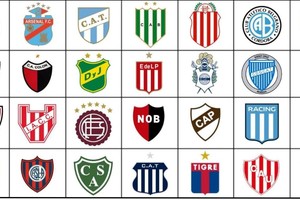 Escudos de los equipos de primera división Argentina.
