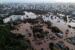 Houses are seen in a flooded area after an extratropical cyclone hit southern cities, in Lajeado, Rio Grande do Sul state, Brazil September 6, 2023. REUTERS/Diego Vara



     TPX IMAGES OF THE DAY