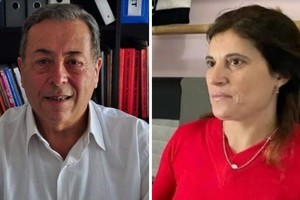 Ovidio Falco y Natalia Samaniego. El domingo festejó el actual presidente comunal, y este miércoles fue rectificado el resultado, dando ganadora a la postulante opositora.