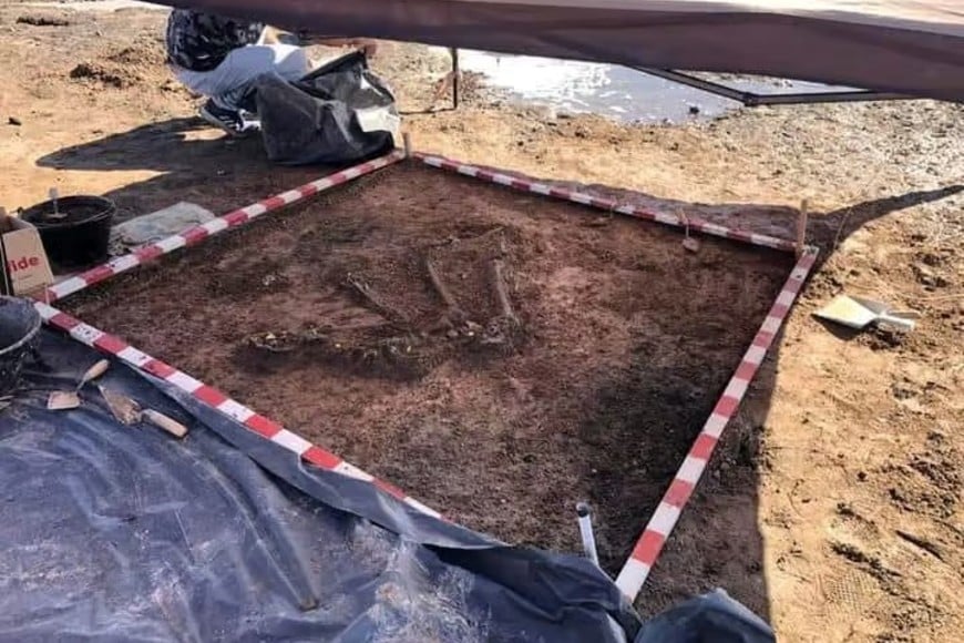 Se encontraron restos animales y humanos en el entrono de la laguna de Melincué. Créditos: Armando Senese