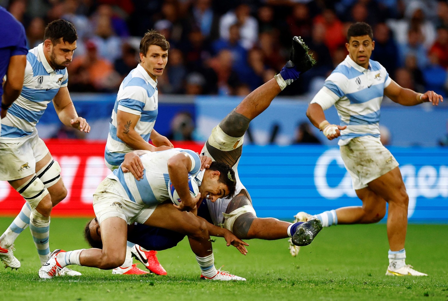 Argentina venció a Samoa 19 a 10 en el Mundial de Rugby.