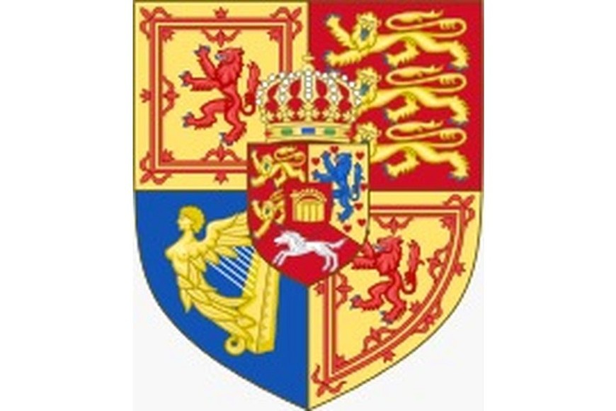Escudo real de la corona británica.
