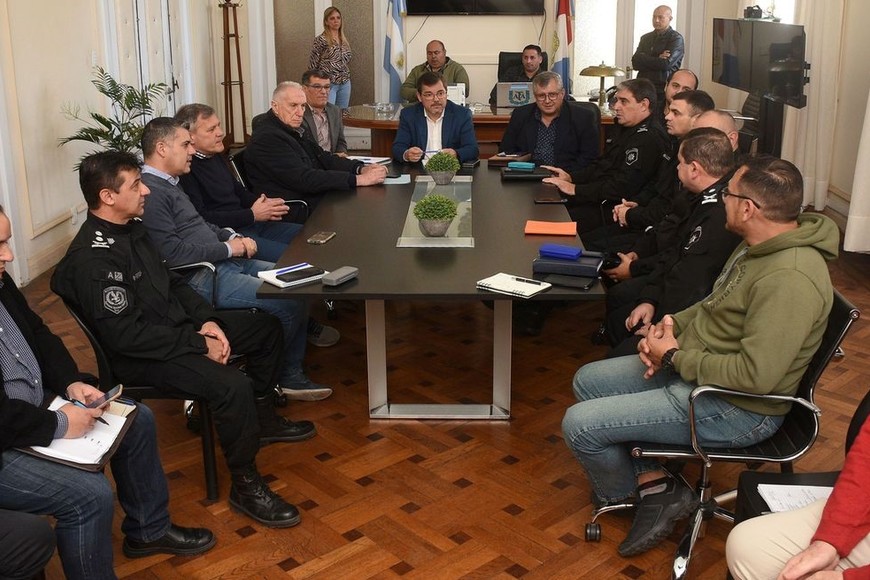La reunión se llevó adelante en el Ministerio de Seguridad para definir los detalles del operativo. Foto: Guillermo Di Salvatore
