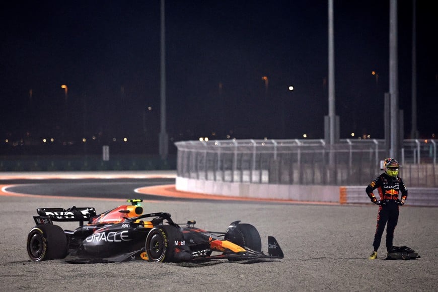 Formula One F1 - Qatar Grand Prix - Lusail International Circuit, Lusail, Qatar - October 7, 2023
Red Bull's Sergio Perez is pictured after crashing out of the sprint race REUTERS/Hamad I Mohammed