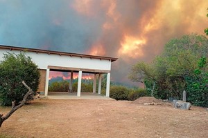 El fuego llegó muy cerca de vivienda y hubo que evacuar vecinos.
