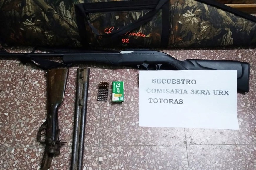 Las armas secuestradas. Crédito: El Litoral.