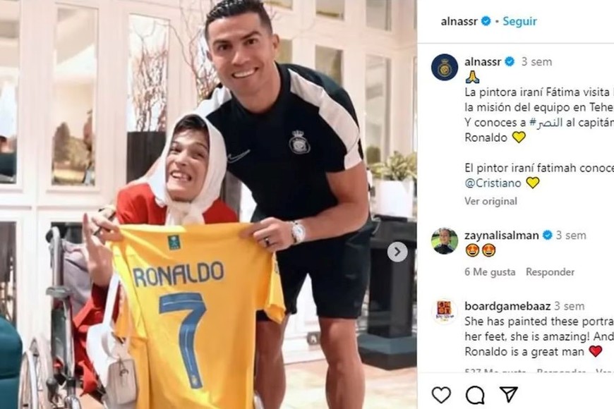 El día que Cristiano Ronaldo abrazo a la artista iraní