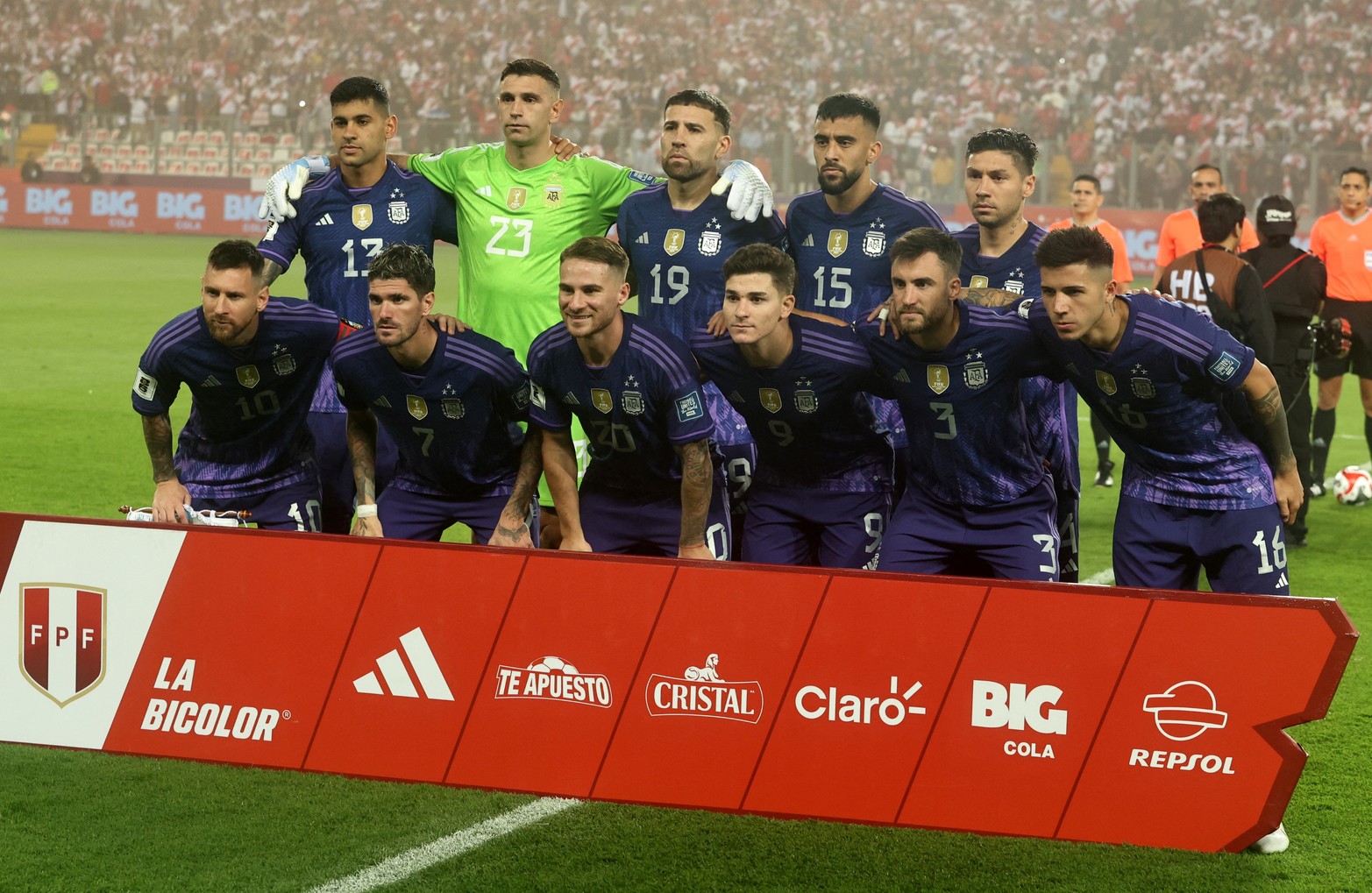 El once titular que presentó Argentina.