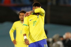 Soccer Football - World Cup - South American Qualifiers - Uruguay v Brazil - Estadio Centenario, Montevideo, Uruguay - October 17, 2023
Brazil's Neymar reacts REUTERS/Andres Cuenca